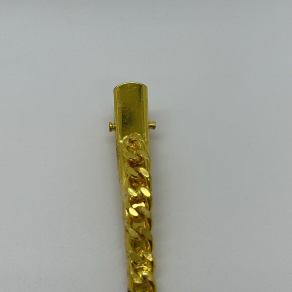 Vintage Sweater Clip Curb Chain Prong Set Acrylic Rhinestones 1950s-1960s - Picture 8 of 13